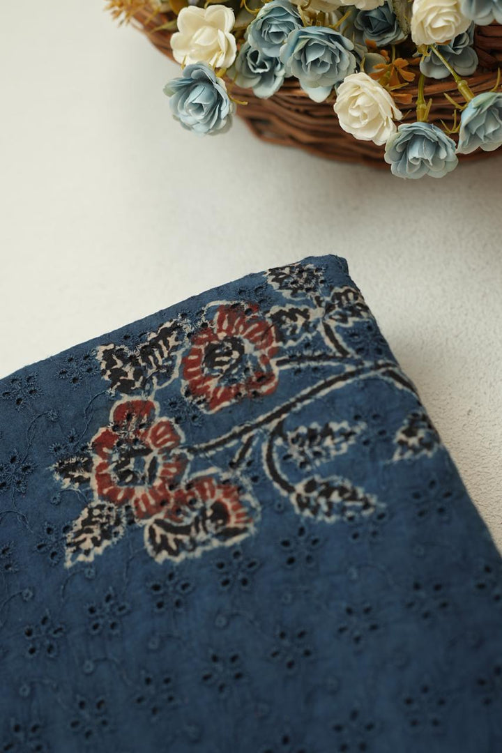 Hakoba Cotton Material TRF4360 Print 2 Indigo