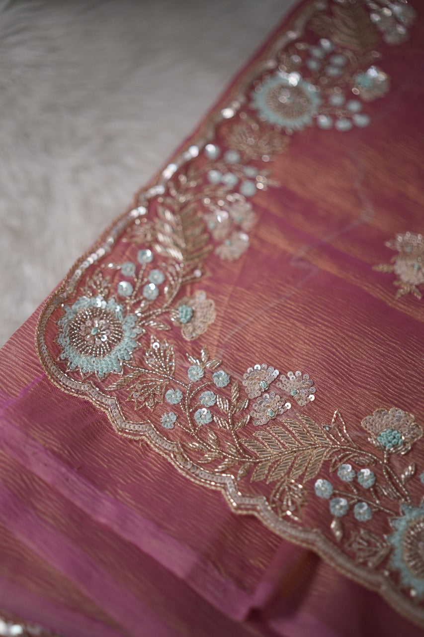 Crushed Tissue Saree TSA2347