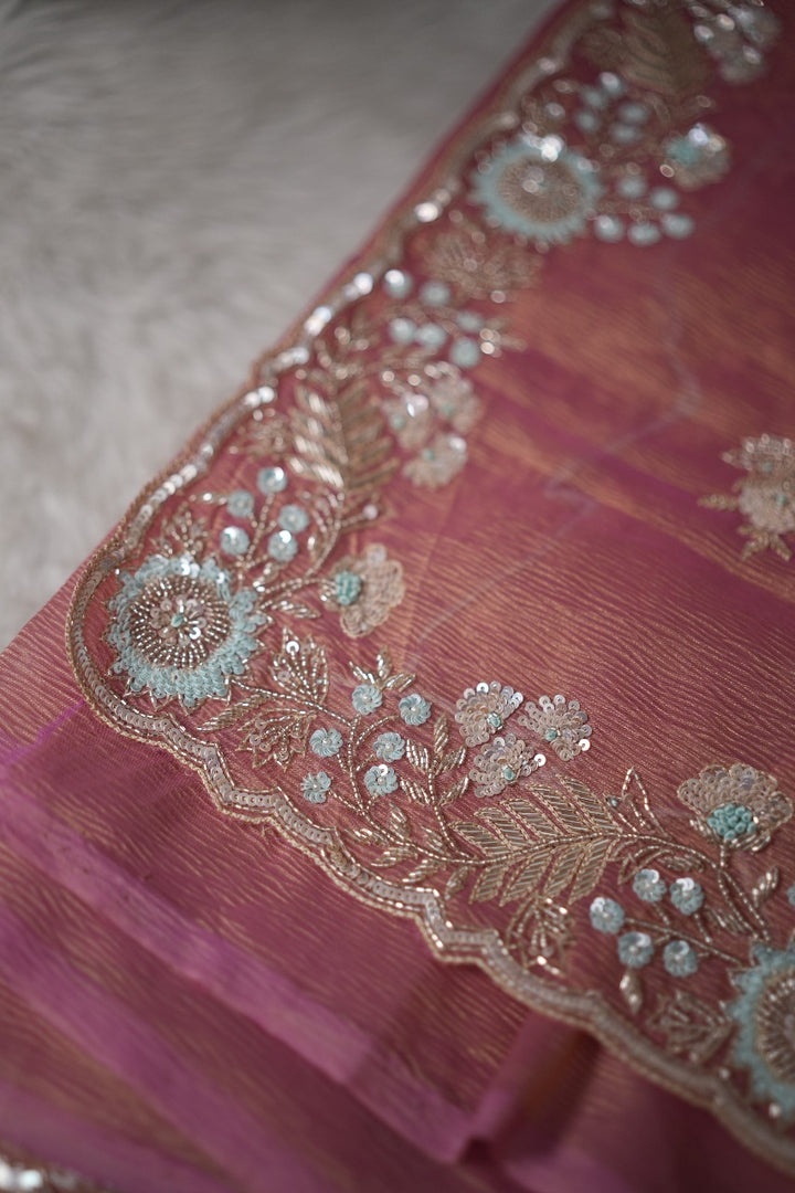 Crushed Tissue Saree TSA2347