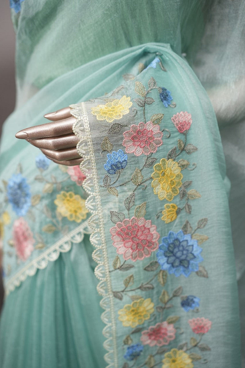 Glass Organza Saree TSA2390