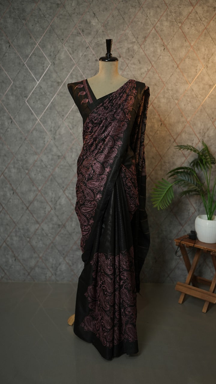Semi-Tussar Saree TSA3570