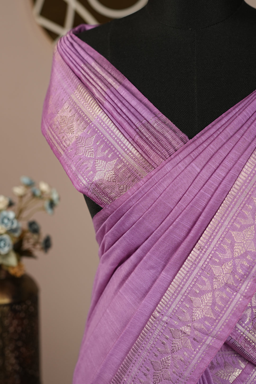 Linen Cotton Saree TSA0323
