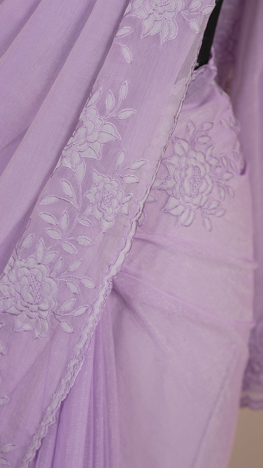 Crushed Chinnon Saree TSA0490