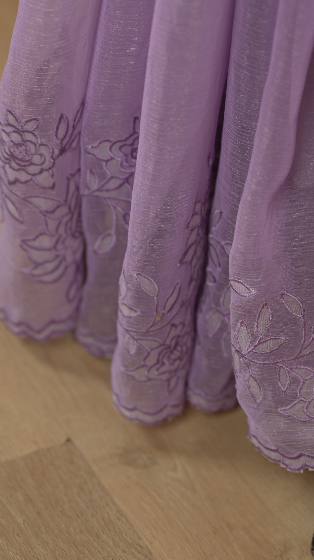 Crushed Chinnon Saree TSA0490