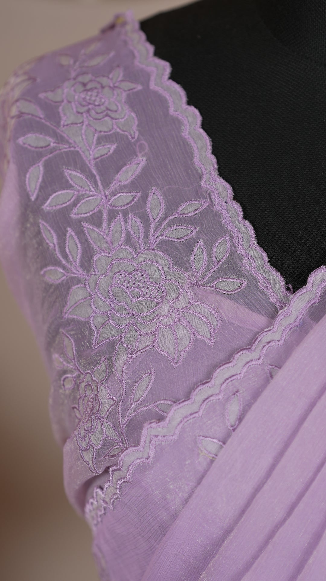 Crushed Chinnon Saree TSA0490