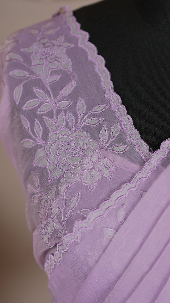 Crushed Chinnon Saree TSA0490