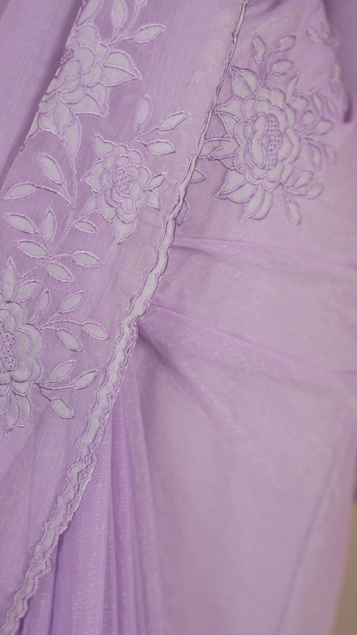 Crushed Chinnon Saree TSA0490