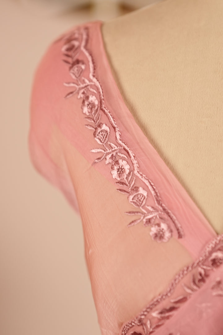 Crushed Chinnon Saree TSA0361