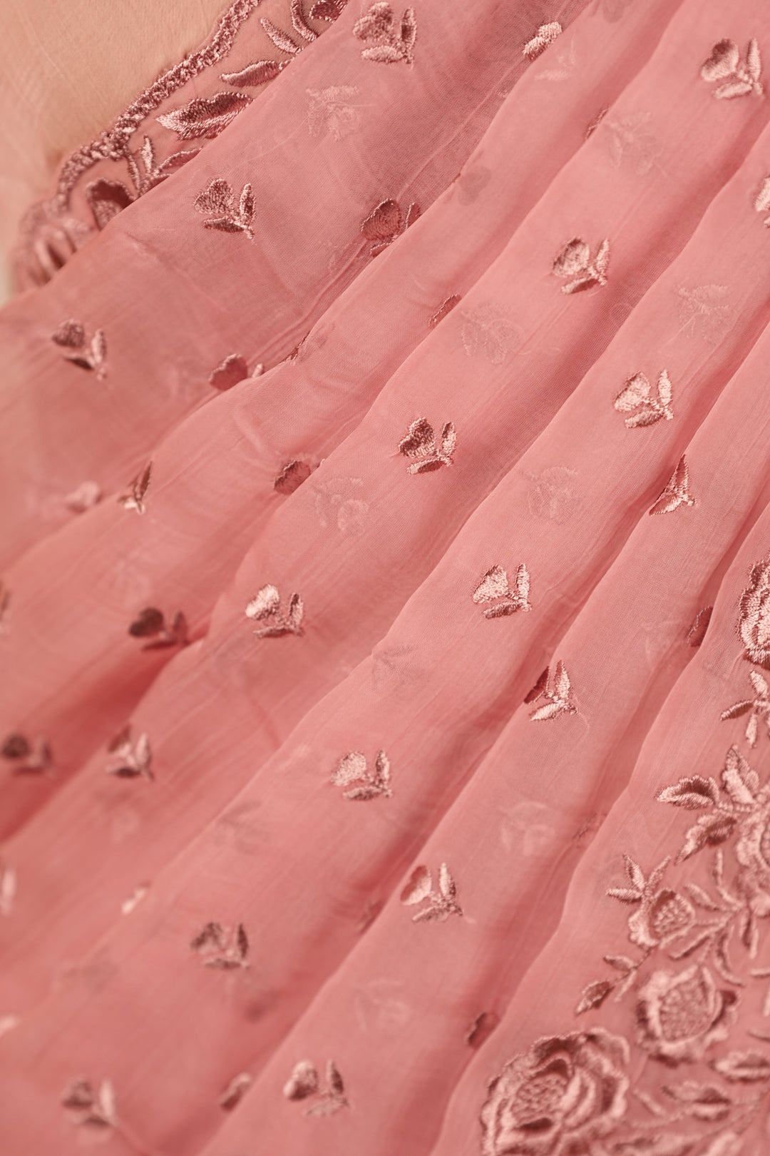 Crushed Chinnon Saree TSA0361