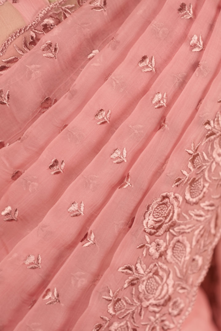 Crushed Chinnon Saree TSA0361