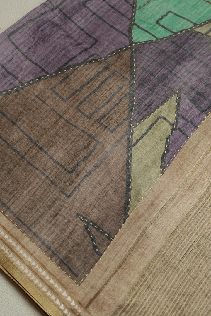 Semi Tussar Saree TSA091