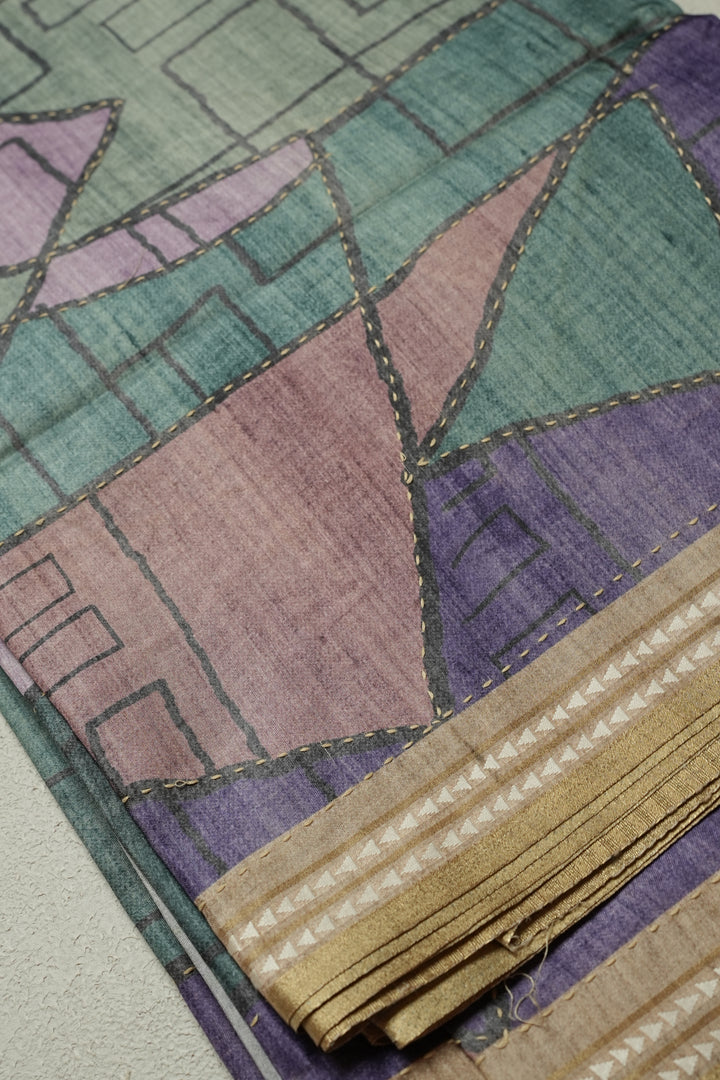 Semi Tussar Saree TSA092