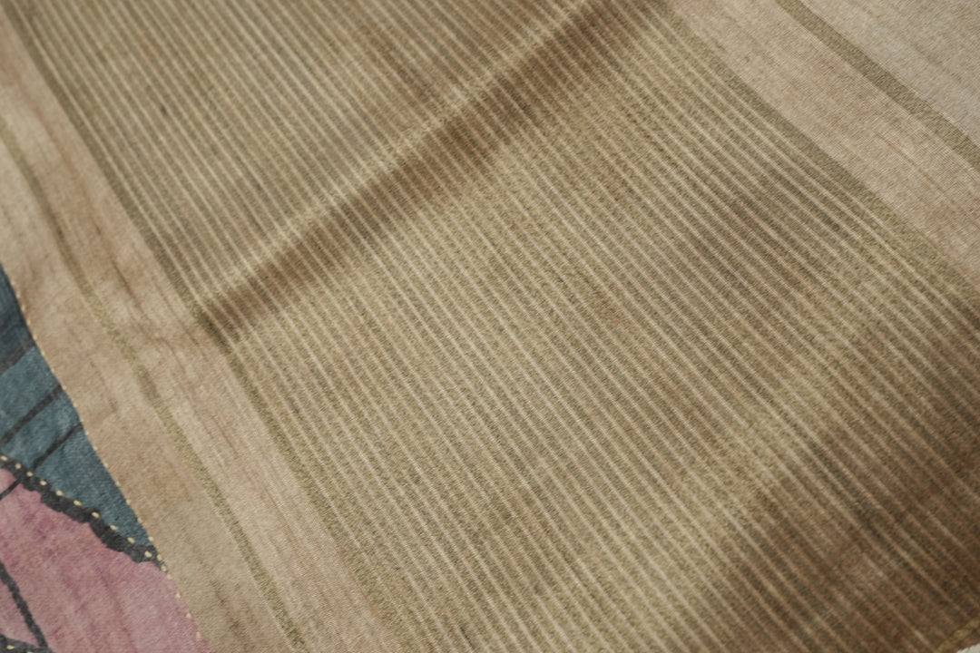 Semi Tussar Saree TSA093