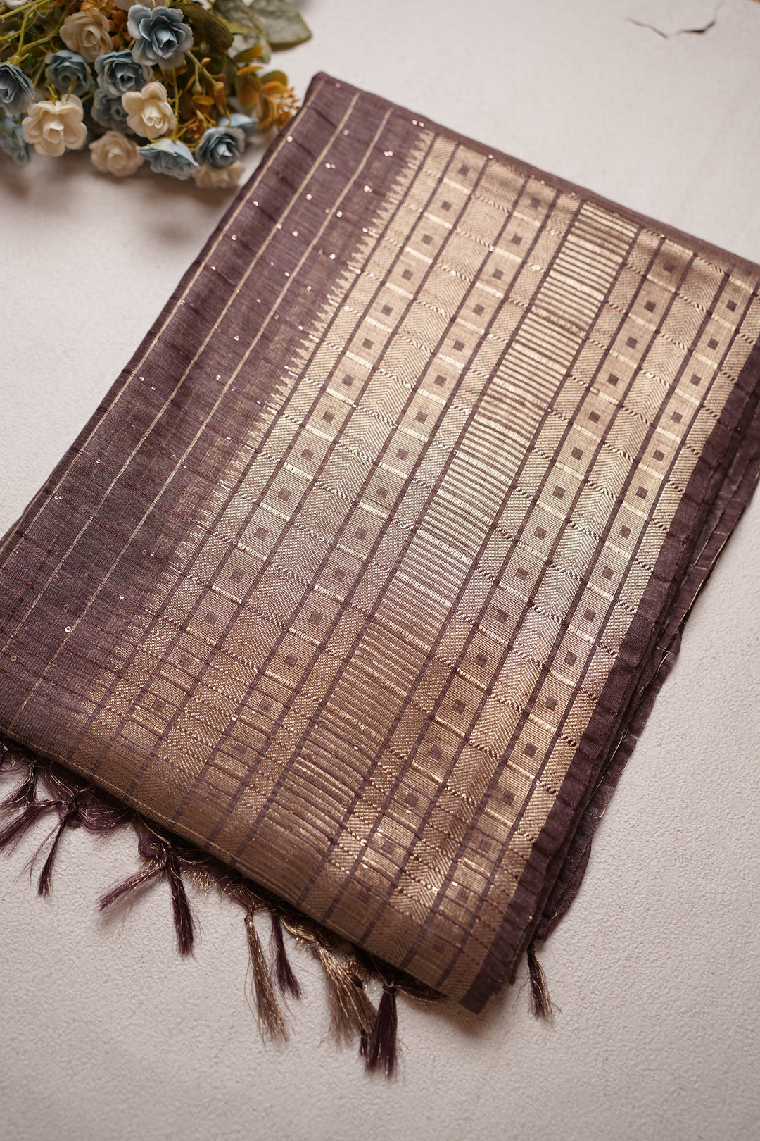 Linen Cotton Saree TSA0241