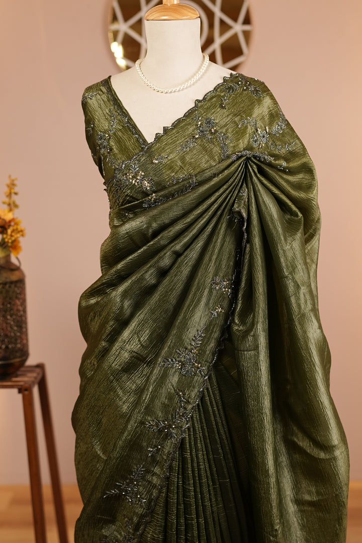 Crushed Tissue Saree TSA4582