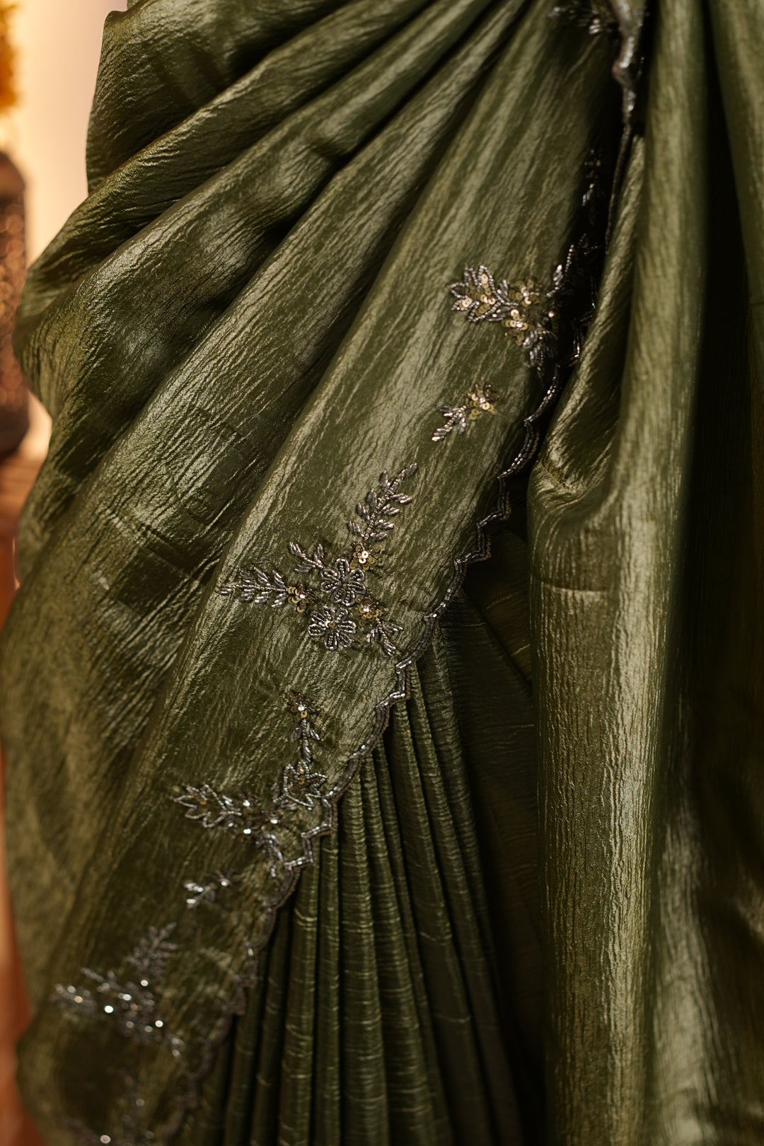 Crushed Tissue Saree TSA4582