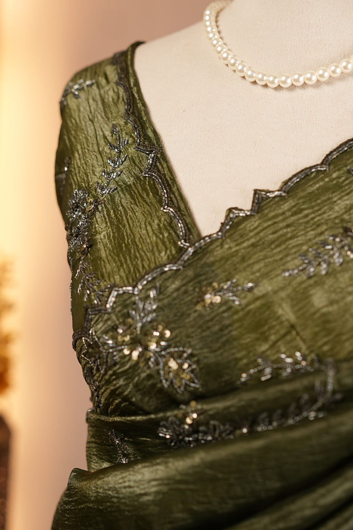 Crushed Tissue Saree TSA4582