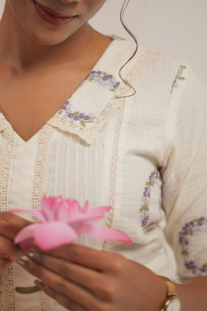 Embroidered A-Line Kurta TKT1002