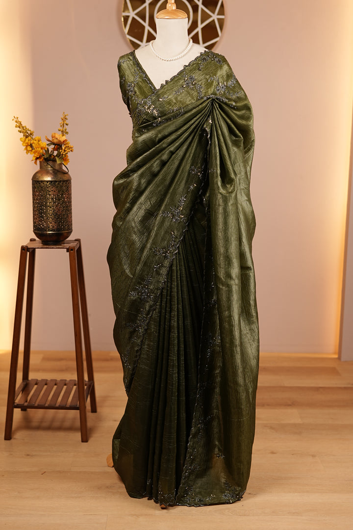 Crushed Tissue Saree TSA4582