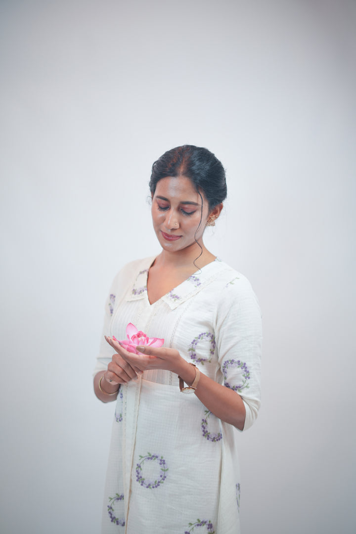 Embroidered A-Line Kurta TKT1002