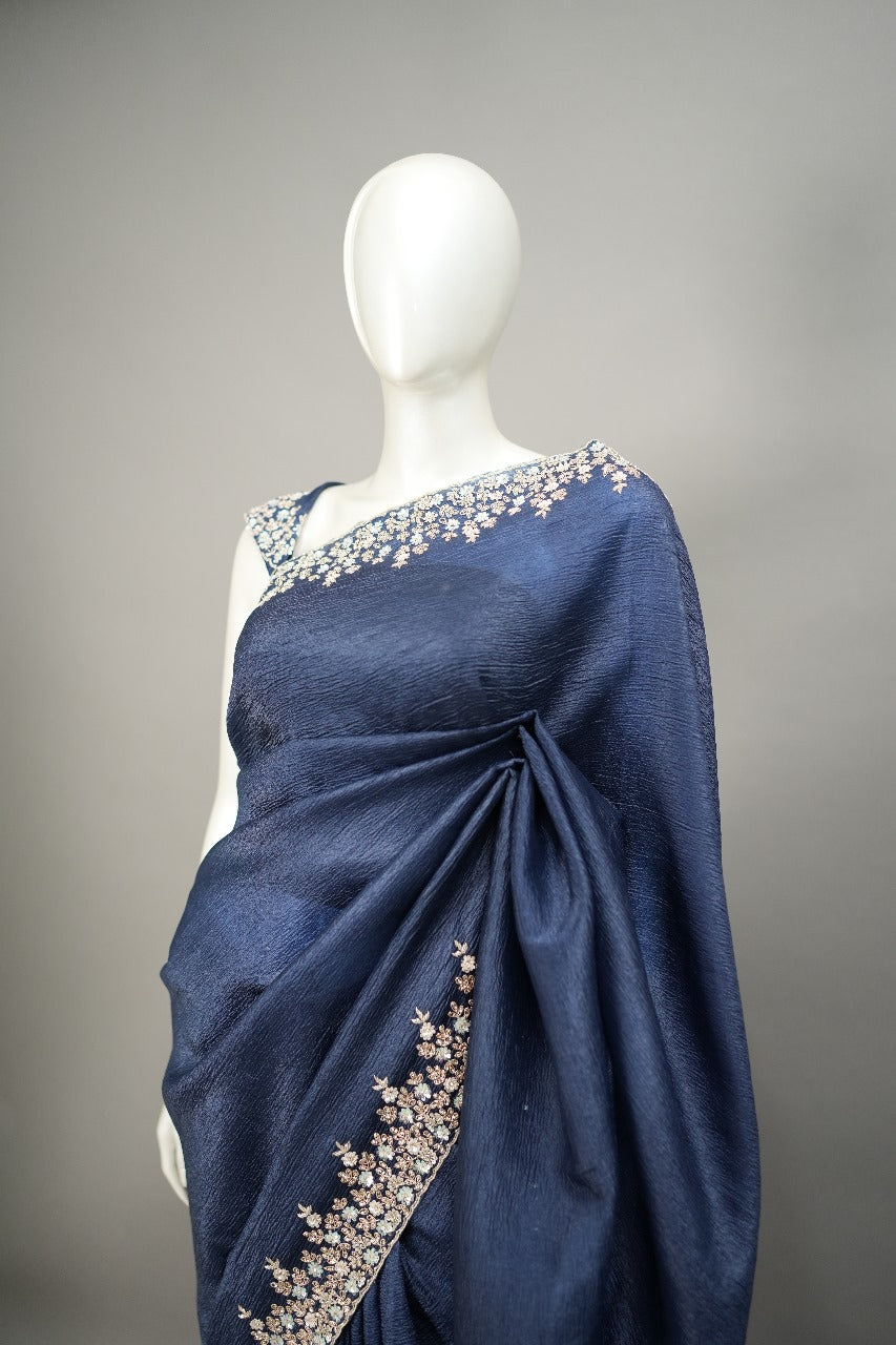 Crushed Organza Saree TSA1478