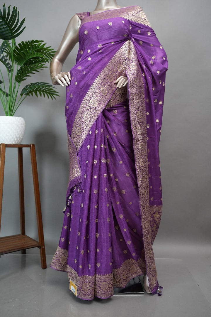 Semi Banarasi Crepe Silk Saree TSA178