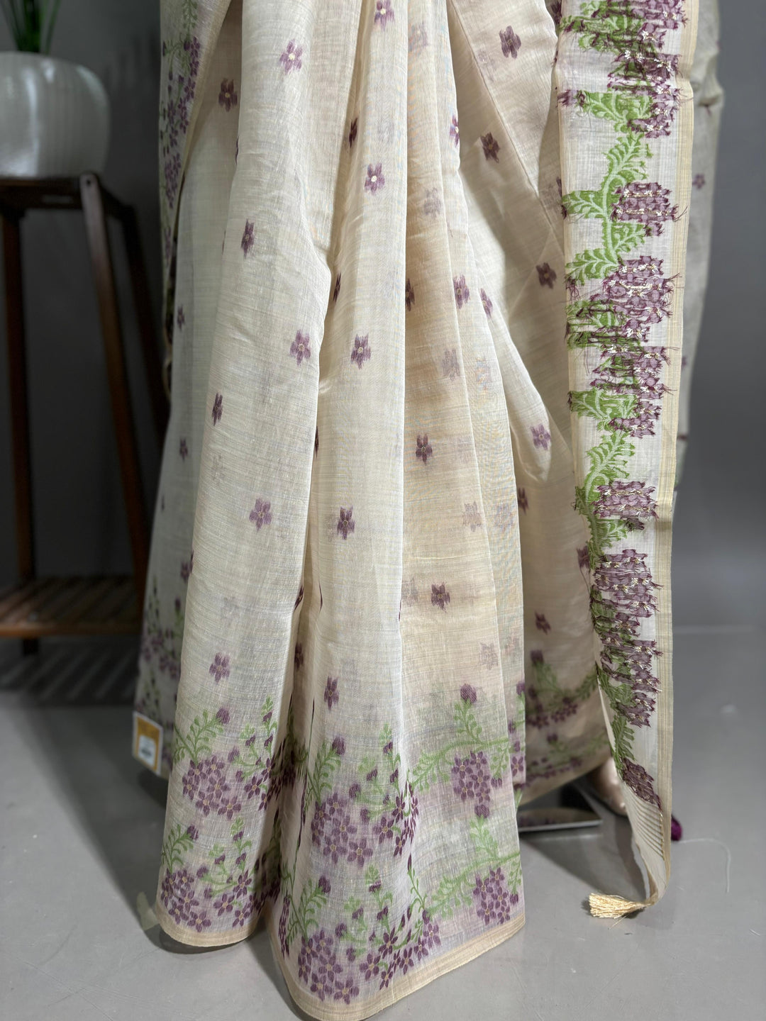 Chanderi Silk Jamdhani Work Saree  TSA1741