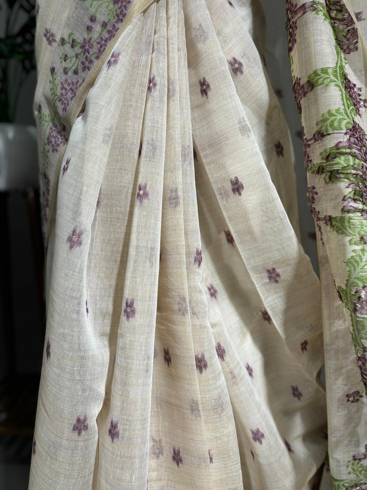 Chanderi Silk Jamdhani Work Saree  TSA1741