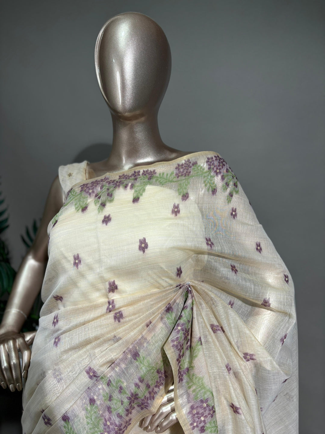 Chanderi Silk Jamdhani Work Saree  TSA1741