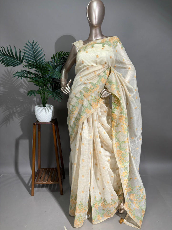 Chanderi Silk Jamdhani Work Saree  TSA1741