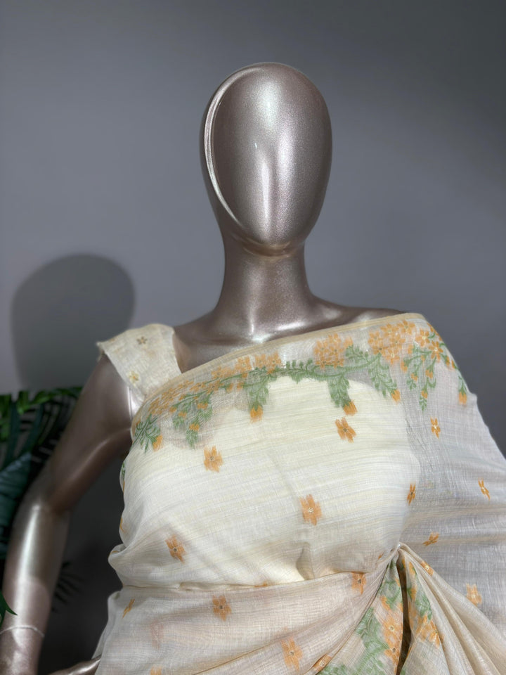 Chanderi Silk Jamdhani Work Saree  TSA1741