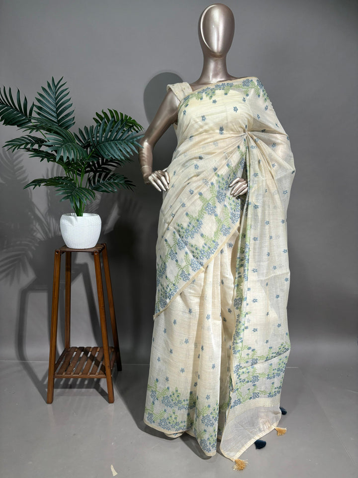 Chanderi Silk Jamdhani Work Saree  TSA1741