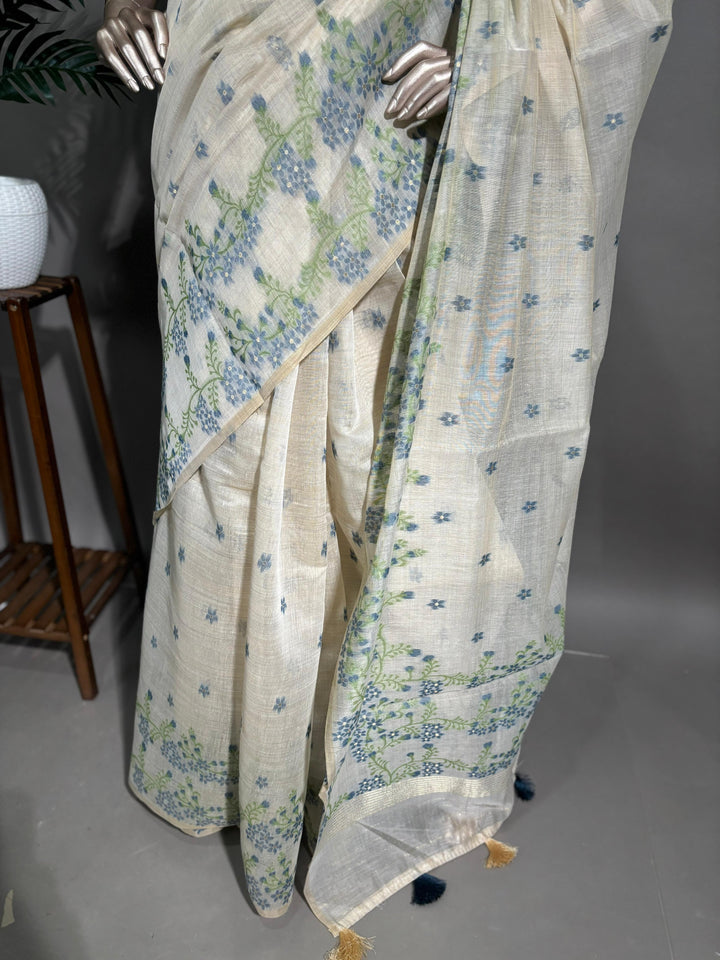 Chanderi Silk Jamdhani Work Saree  TSA1741