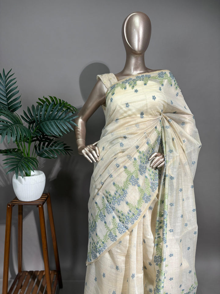 Chanderi Silk Jamdhani Work Saree  TSA1741