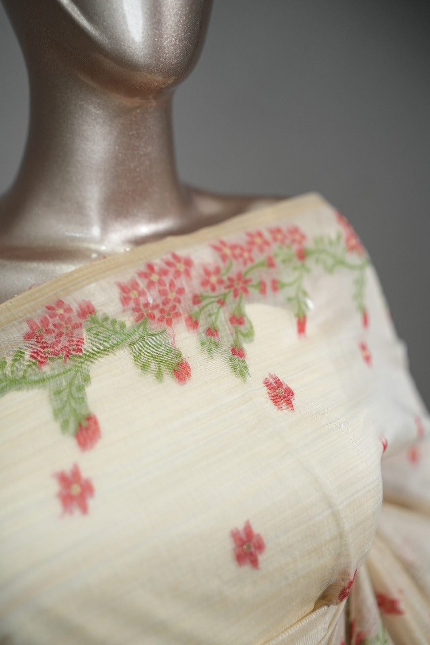 Chanderi Silk Jamdhani Work Saree  TSA1741