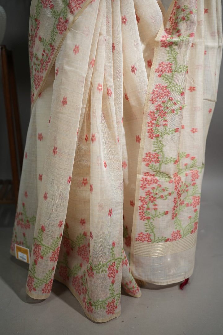 Chanderi Silk Jamdhani Work Saree  TSA1741