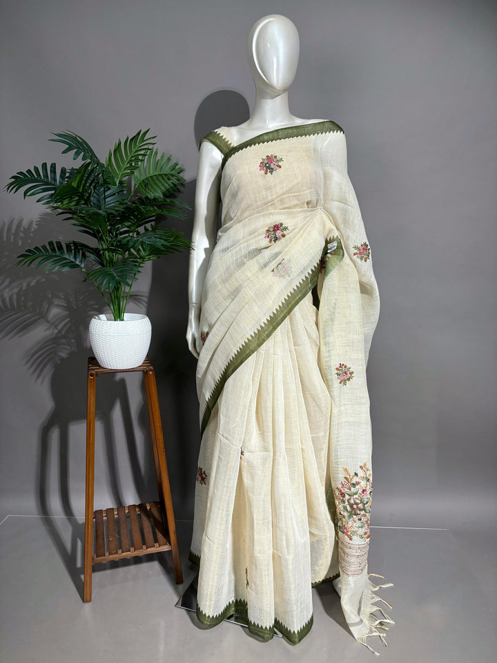 Tissue Art Linen Saree TSA1753