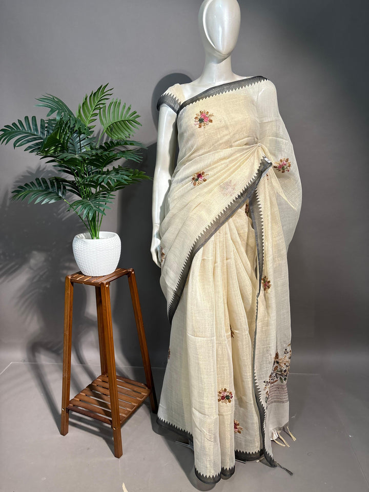 Tissue Art Linen Saree TSA1753