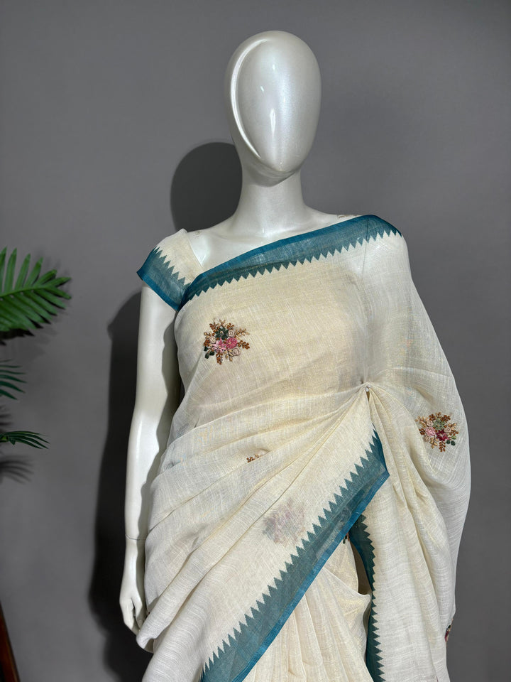 Tissue Art Linen Saree TSA1753