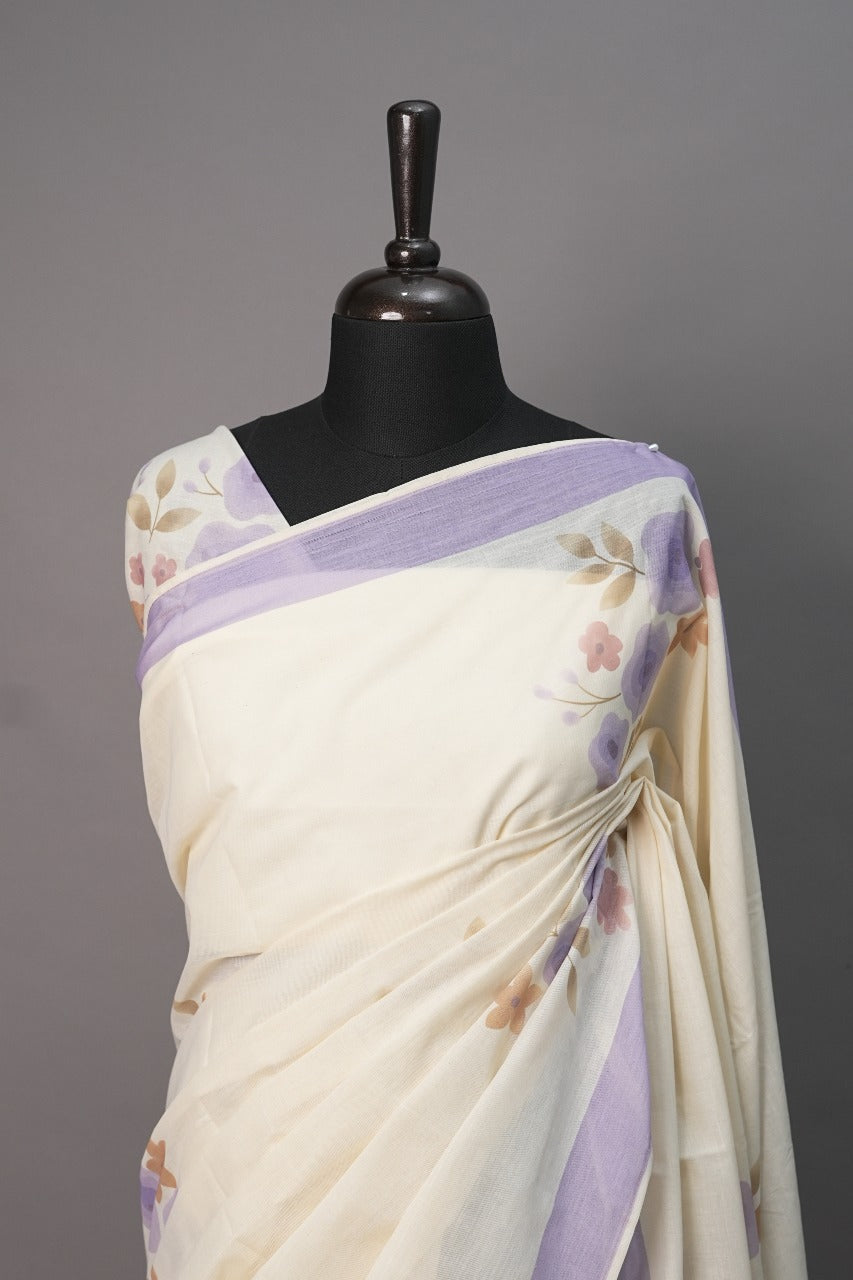 Digital Print Cotton Saree TSA2933