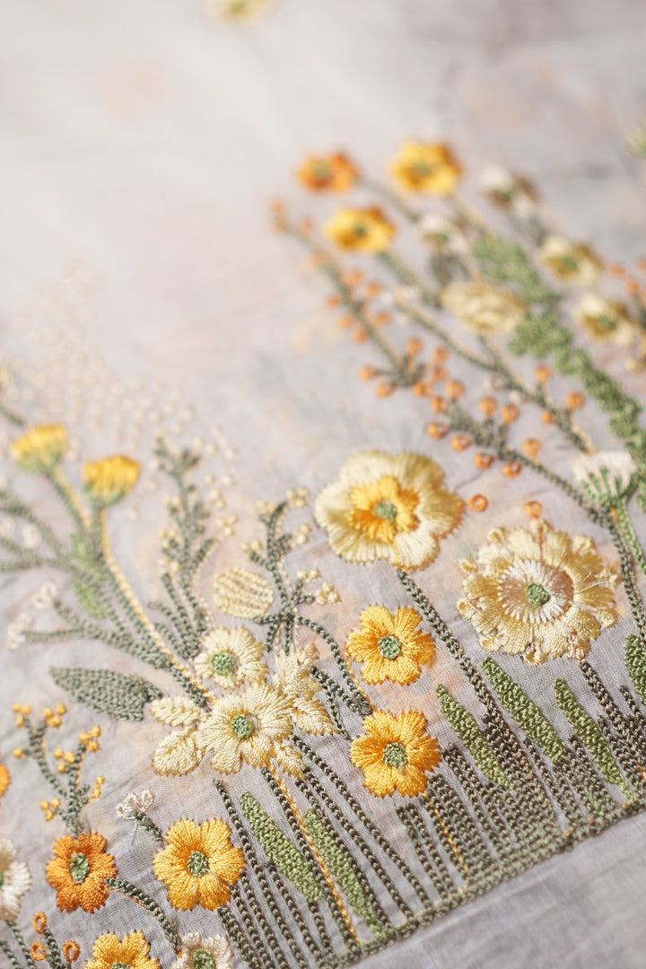 Chanderi Floral Motifs TRF2975