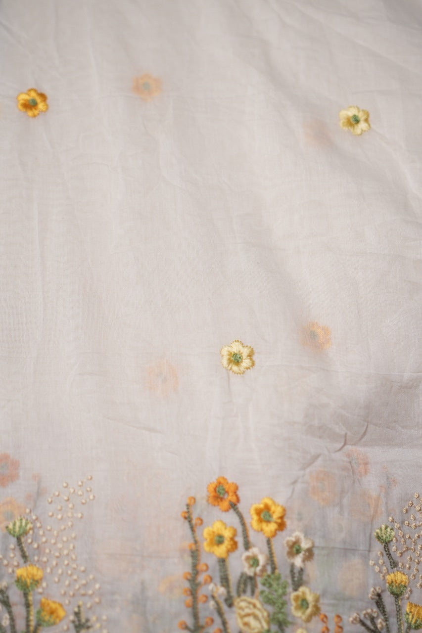 Chanderi Floral Motifs TRF2975