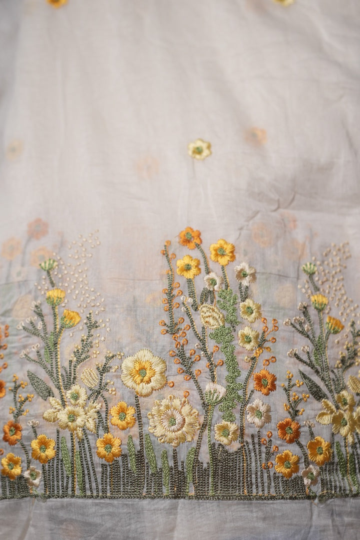 Chanderi Floral Motifs TRF2975