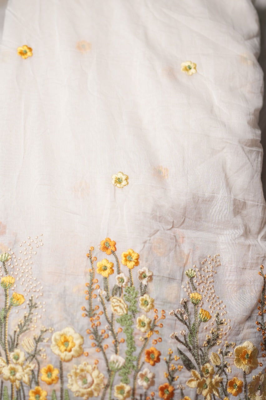 Chanderi Floral Motifs TRF2975