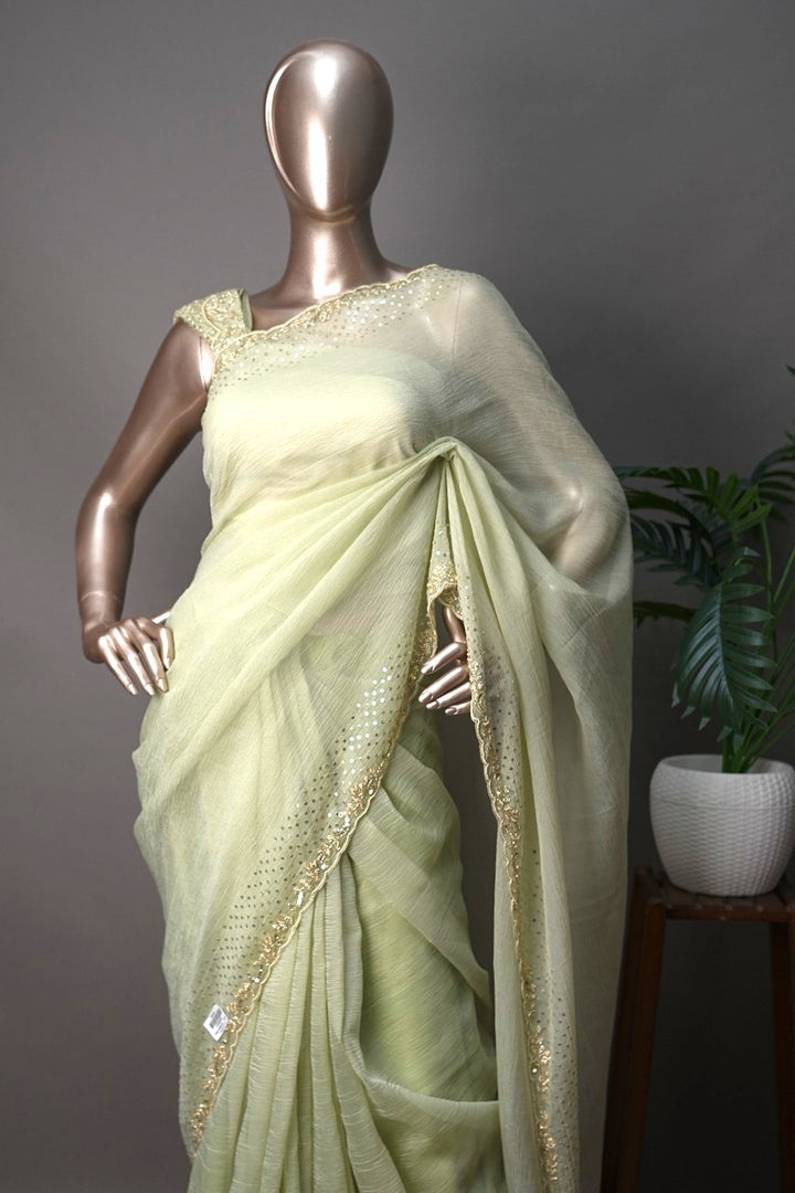 Crushed Tissue Saree TSA2981