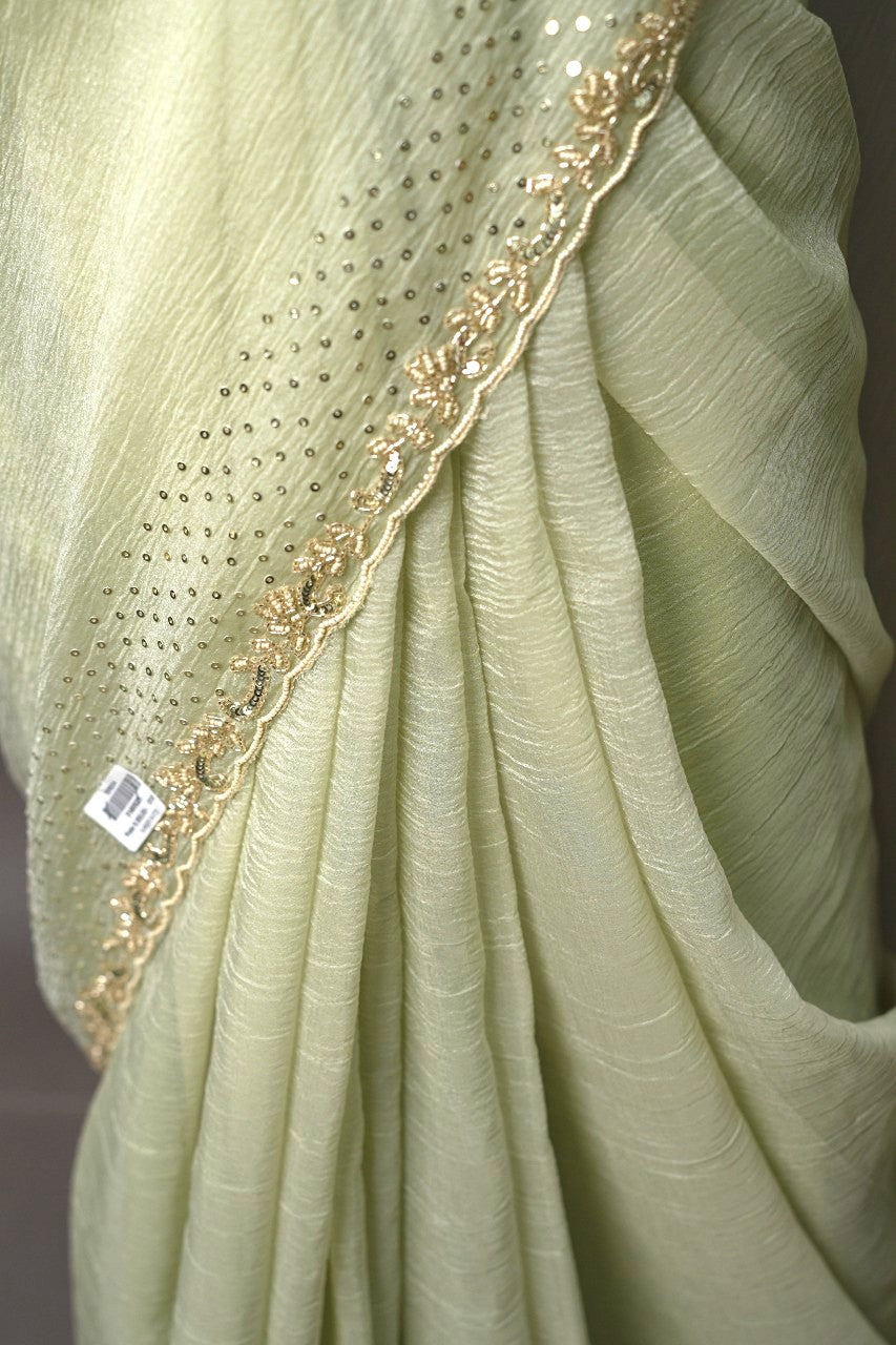 Crushed Tissue Saree TSA2981