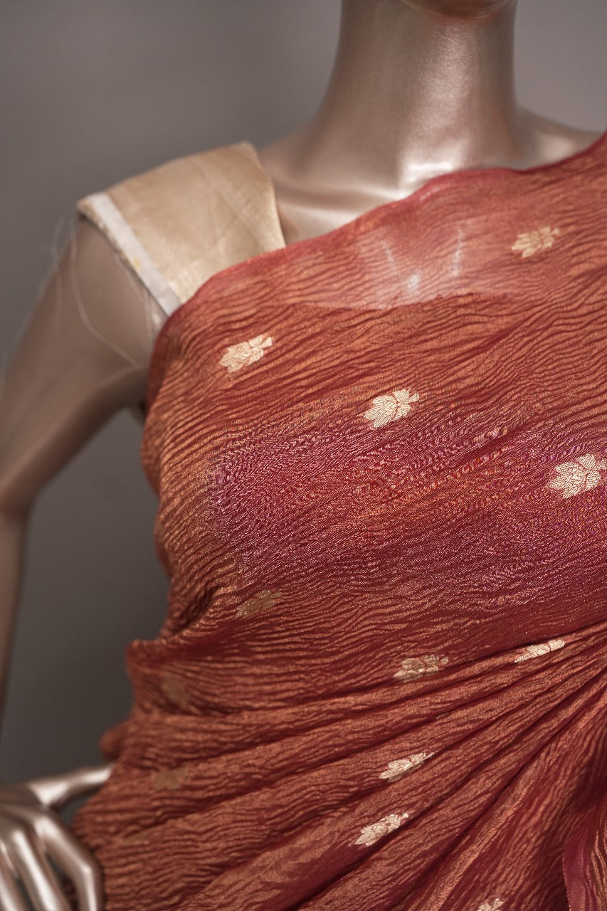 Pure Crushed Tissue Saree TSA3004