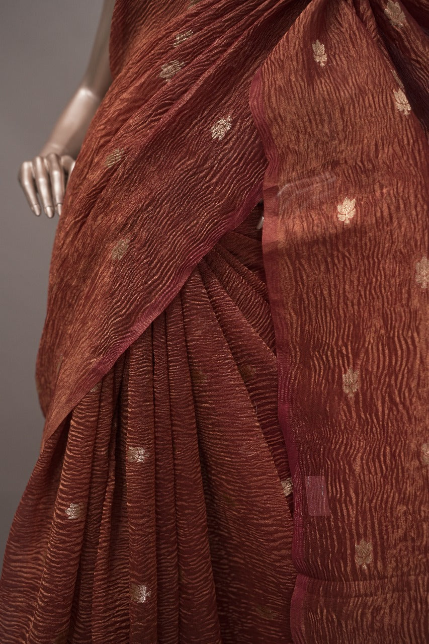 Pure Crushed Tissue Saree TSA3004