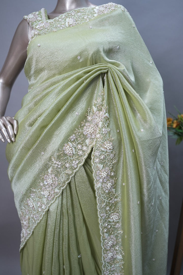 Crushed Tissue Saree TSA3033