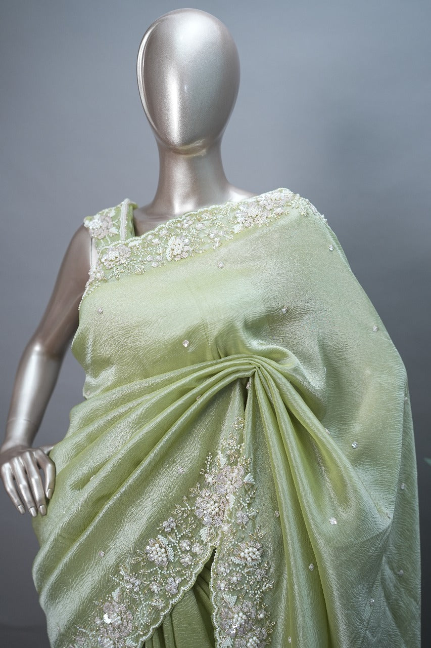 Crushed Tissue Saree TSA3033